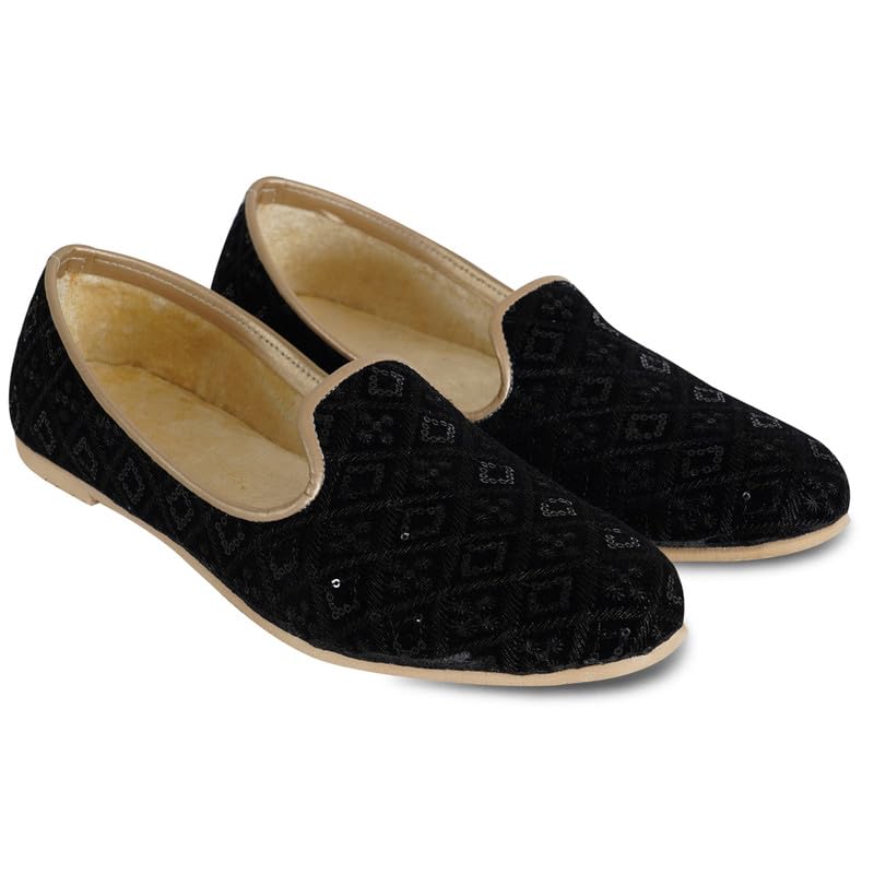 DFR Men Ethnic Jutti Wedding Kurta Loafer Shoe Juti,Cushioned Comfortable Juti, Black2, UK Size 6 (B0DG93W9Z2) Amazon Price History, Amazon Price Tracker
