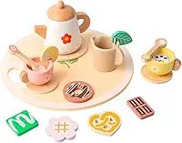 Conjunto Chá Da Tarde Life Madeira Infantil Simulação Cozinha Faz De Conta Brinquedo Educativo Presente Meninos E Meninas 2 a 4 Anos