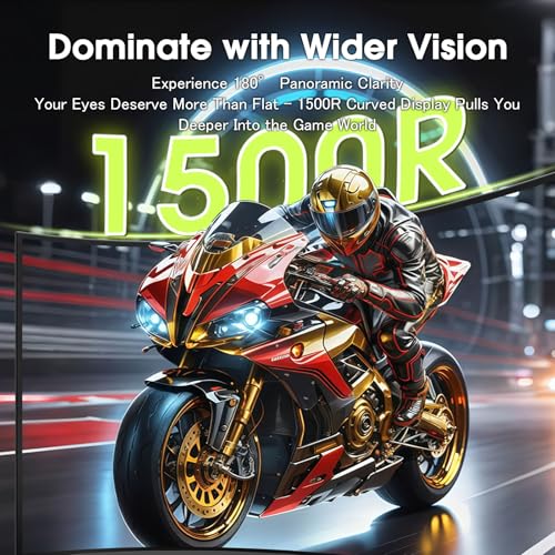 Amzfast 27 Inch Curved Gaming Monitor - 180Hz(DP), QHD 2560x1440, 1500R VA Panel with 5000:1 Contrast, sRGB 120%, DCI-P3 90%, 1ms MPRT, HDR, Adaptive Sync, Eye Care, VESA 100*100, HDMI/ DP - AMZG27C1Q - Image 2