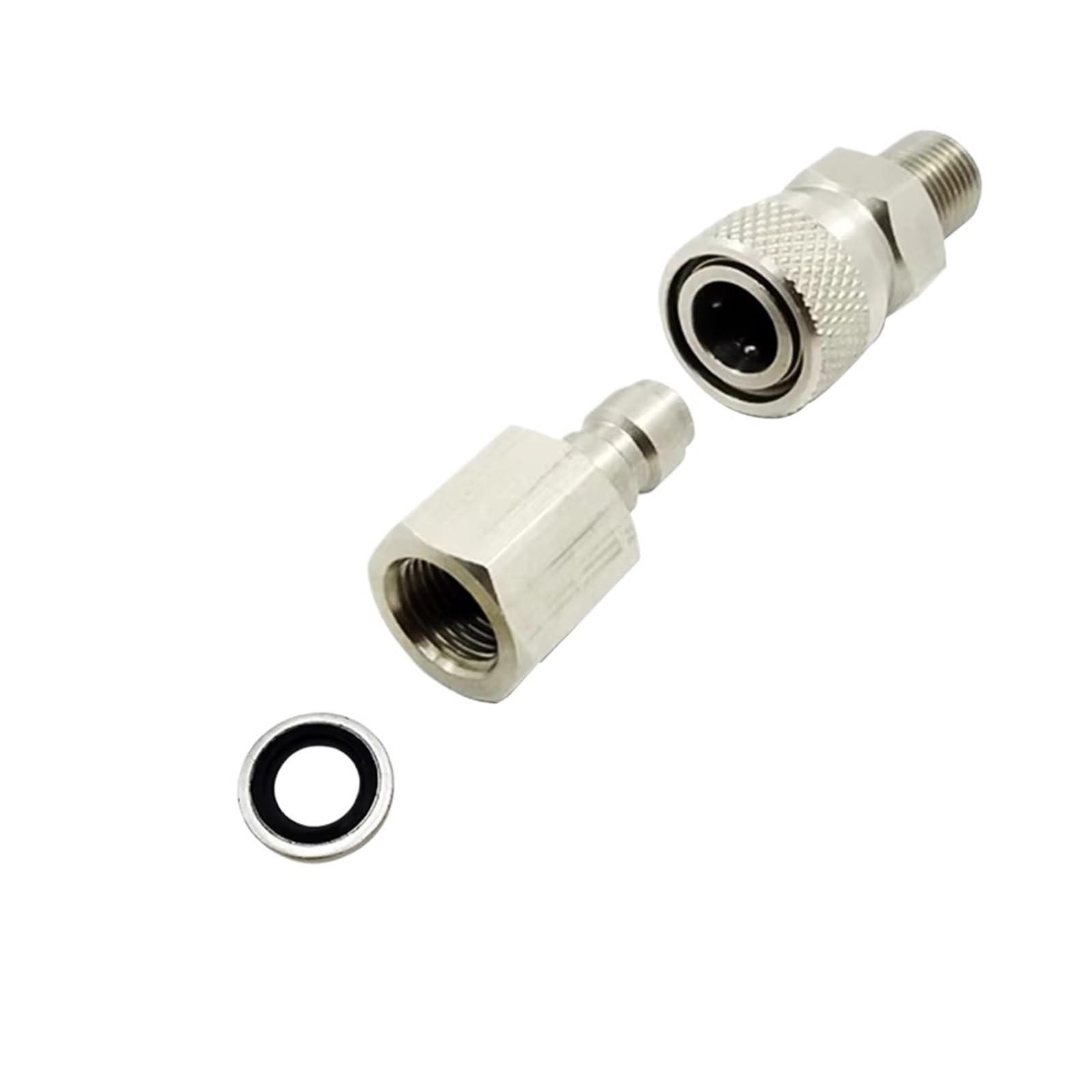 Xiaoshitou Men's Transparent Stainless Steel Release Disconnect Coupler Kit 1/8Bspp (G1/8) Threads ﻿