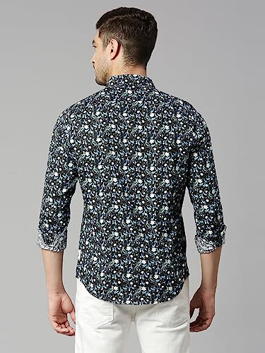 Image of Thomas Scott Men's | Printed | Full Sleeve | Slim Fit | 100% Cotton | Spread Collar | Casual Shirt