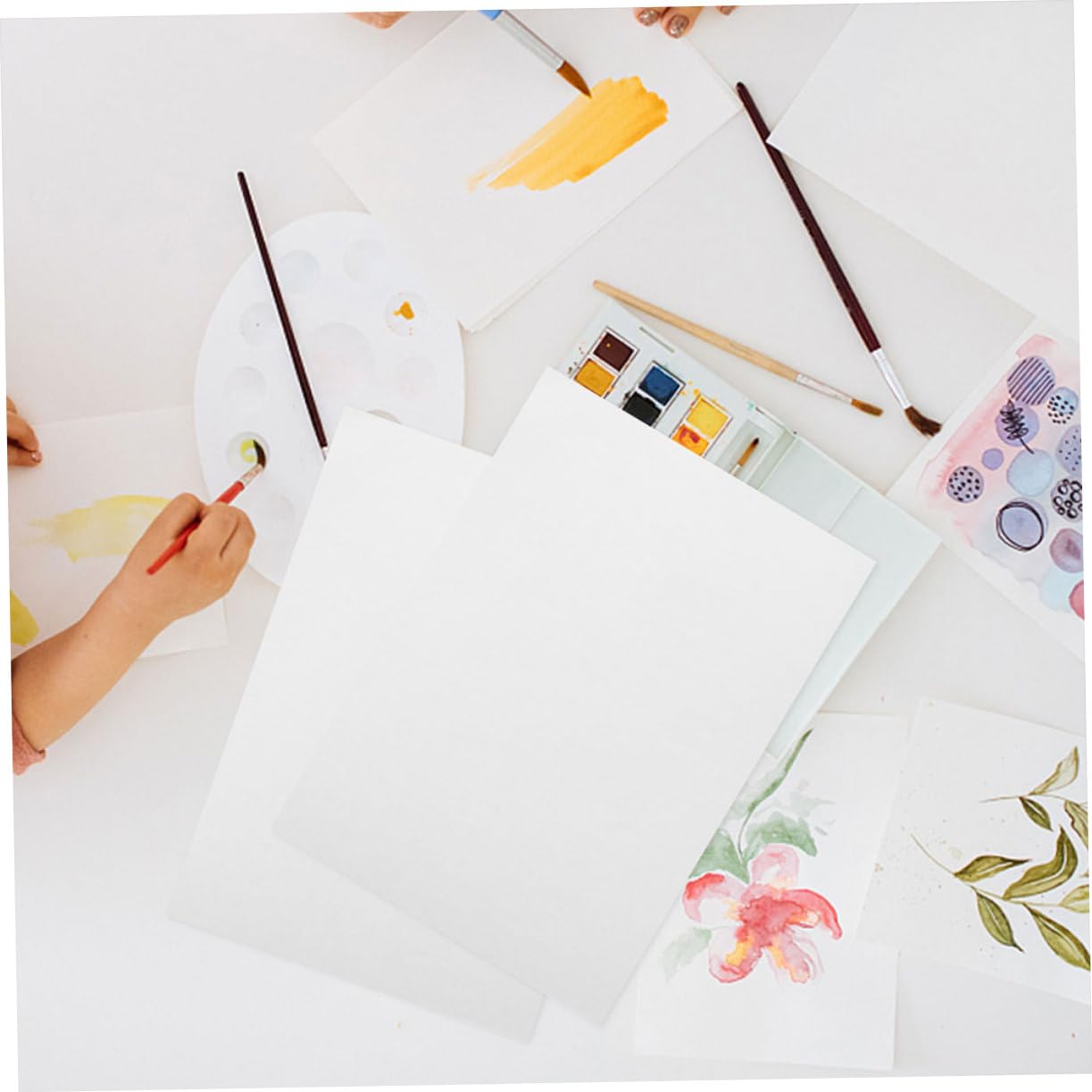 CORHAD 100blätter Wasserfarbenpapier Dickes Aquarellpapier Für Künstler Für Malerei Und Zeichnungen Geeignet Für Schüler Und Hobbyisten