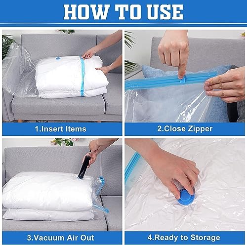 Image of Taili Vacuum Bags, Clothes Storage Bag, Vacuum Bags for Clothes, Cloth Storage Bag, Vacuum Bags for Clothes with Pump (5 Set Vacuum Bag)