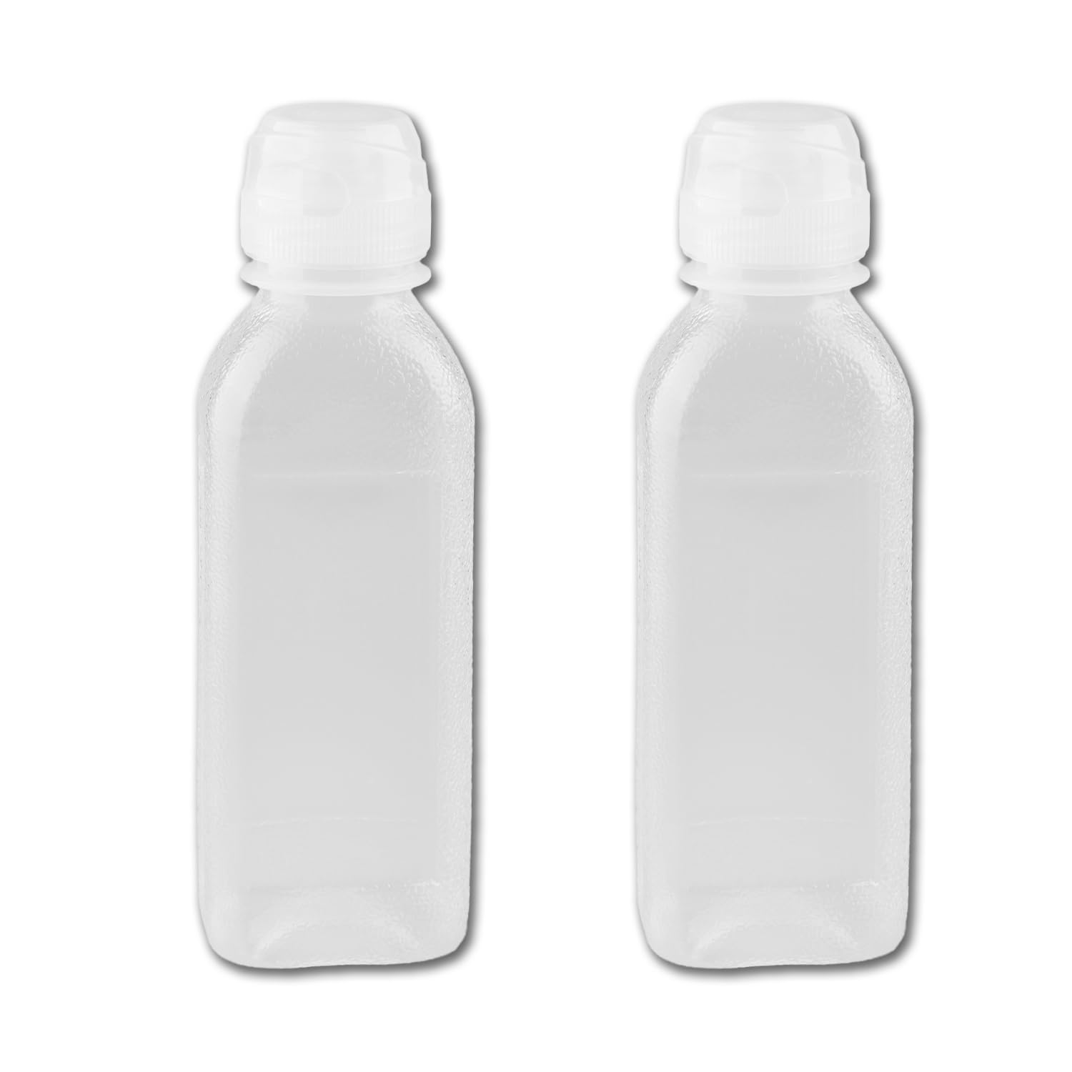 Bojueshaw 2pcs Clear Squeeze Bottles,Leakproof Sauce Dispensers for Oil, Syrup & Condiments,BBQ & Salad Dressing(300ml)