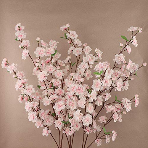 Larskilk Pink Cherry Blossom Flowers, Four 36 Inch Blossom Branches, Wedding, Party, Event, Xmas Holiday Décor, Japan's National Flower