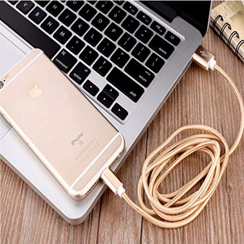 Image of 2 meter long charging usb data cable for i-phone Gold Color