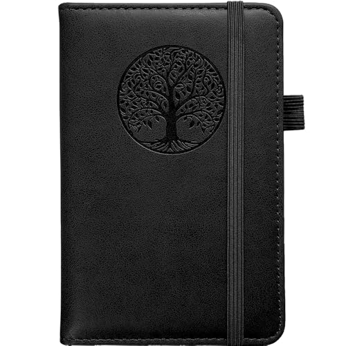 Image of Small Pocket Notebook, Leather Journal Mini (Black)