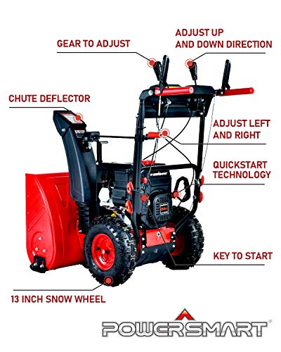 image for PowerSmart Snow Blower, 26-INCH 212cc Gas Snow Blower, 2-Stage Electri