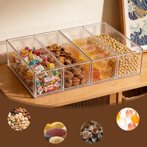 Miniatura 6 de Cajón De Almacenamiento Para Cápsulas De Café Transparente, 24,7 X 17,6 X 6,6 Cm, Acrílico Con 4 Particiones, Para Nespresso, Tassimo, Dolce Gusto, Vertuo