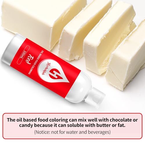 Image of Red Oil Based Food Coloring for Chocolate - Herbeklab 100ml Professional Concentrated Oil Food Dye for Candy Melts, Chocolate, Cake Pops, Strawberries & Baking