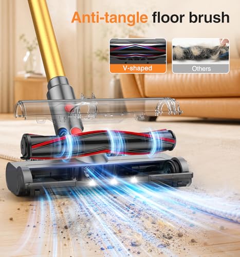 Image of Natrogix Cordless Vacuum Cleaner, Stick Vacuum Cordless Lightweight, 45Mins Runtime, 3 Suction Modes, Smart Display, Wall-Mounted Charging, Vacuum Cleaners for Home Pet Hair, Carpet, Hardwood Floor