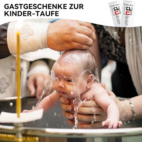 24 Stück Gastgeschenk Kommunion, ’Schön dass du da bist’ Dankeschön Geschenke Klein Schokolade Hülle Filz Geschenk Verpackung für Taufe, Kommunion, Patenkind Firmung