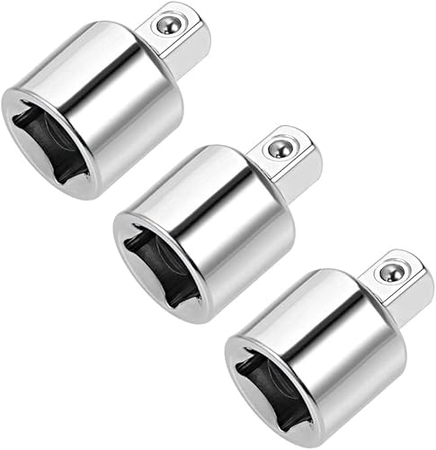 uxcell 3 unidades de 38 pulgadas (F) x 14 pulgadas (M) reductor de enchufe para llaves de trinquete, hembra a macho, Cr-V