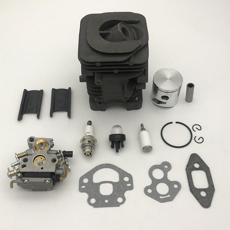 Piezas de jardín Kit de Juntas de carburador de pistón de Cilindro de 39mm Apto for Husqvarna 240 240E 235E 235 236 236E repuestos de Motor de Motosierra 545050417 Piezas de jardín