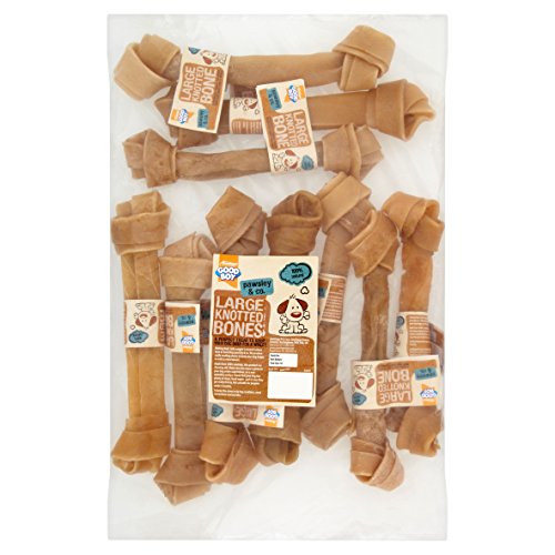 Good Boy - Large Rawhide Knotted Bones - Dog Chews - Made from 100 Percent Natural Hide - Pack of 10 - Dog Treats Natural