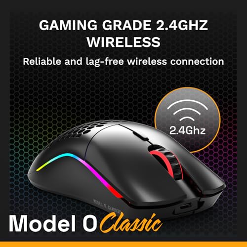 Image of GLORIOUS Model O Classic Wireless PC Gaming Mouse - Low Latency, 19k DPI Sensor, Lightweight Honeycomb 69g, Customizable RGB, 100M Click Mechanical Switches, Programmable Buttons - Black