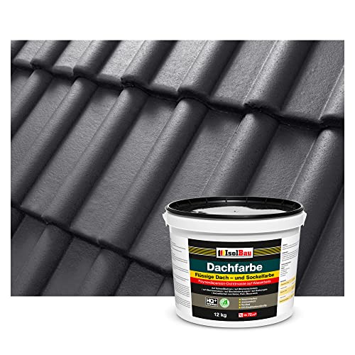 Isolbau Peinture de toiture - 12 kg RAL - Peinture de façade Nano - Résistant aux intempéries - Sans solvant, imperméable, résistant aux UV - Anthracite