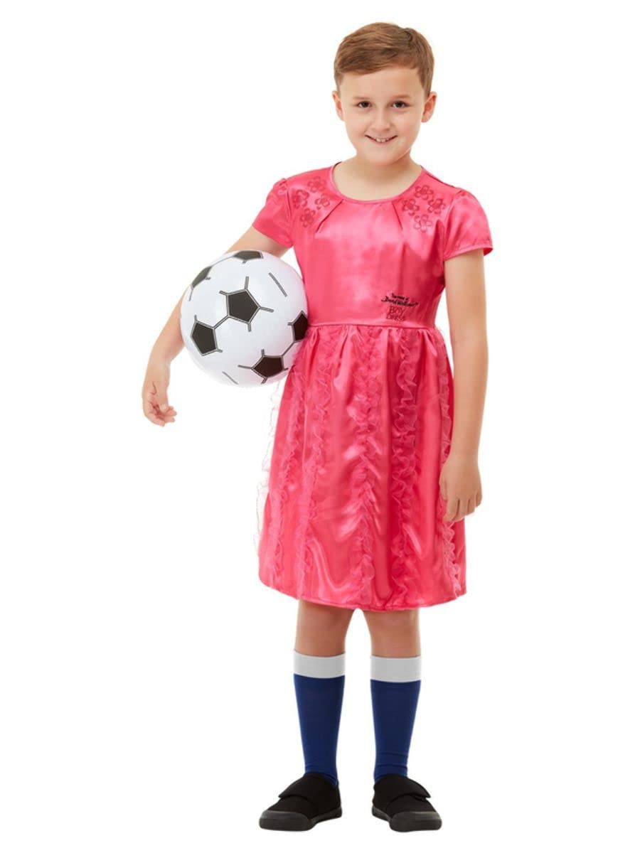 Smiffys David Walliams The Boy in the Dress Deluxe Costume with Dress, Socks & Inflatable Football, Officially Licensed David Walliams Fancy Dress, Child Dress Up Costumes