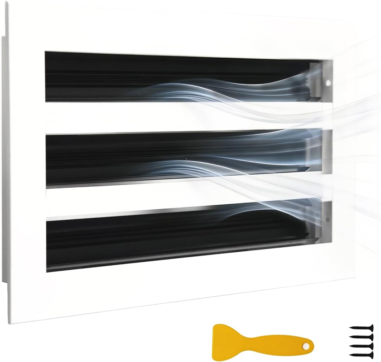 Decorative AC Vent Cover by Modern – 12x6 Adjustable Air Vent Cover, Non-Load Bearing Air Register for Wall or Ceiling, Stylish Home HVAC System Vent (White)