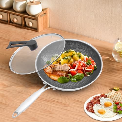 Wok de acero inoxidable con tapa de vidrio templado miniatura 3