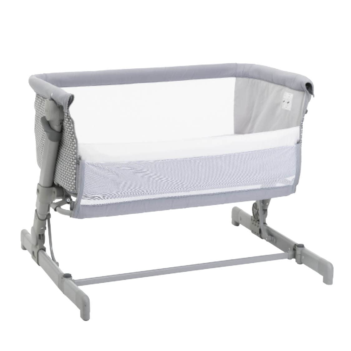 Chicco Next2Me Go, Cuna Colecho Bebé, Compatible con Varias Camas, Altura Ajustable, Buena Circulación de Aire, Cuna de Viaje, Gris Claro