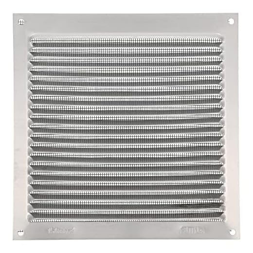 Amig - Rejilla Cuadrada de Aluminio con Mosquitera - Rejillas de Ventilación para Salida de Aire - Ideal para Techo de Cocina y Baño - Medidas 170 X 170 MM - Color Plateado
