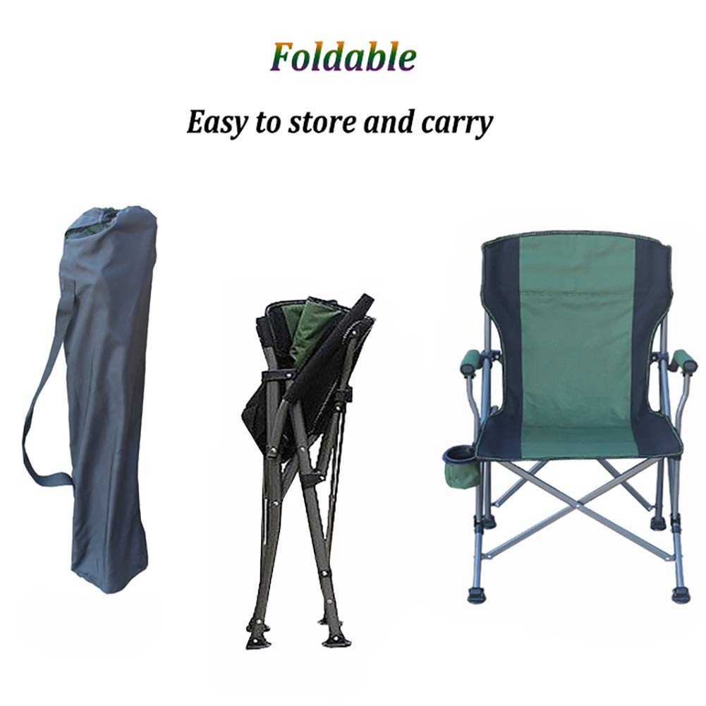 YXX- Składane krzesła z ramą ze stali na kemping, wędkowanie i plażę - uchwyty na kubki, torba w zestawie, obsługuje 150 kg/330 lbs (kolor: Szary)