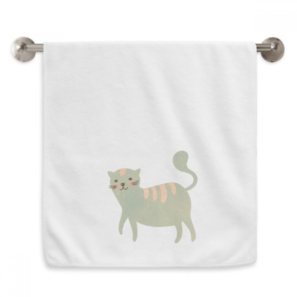 Serviette chat cyan aquarelle pour le rituel beauté du visage