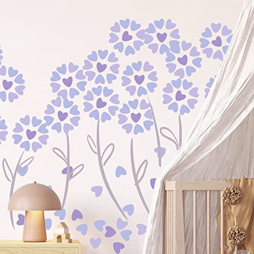 Vinilos decorativos de corazones morados removibles para pared miniatura 3