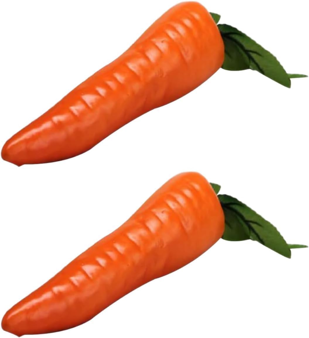 Lifelike Carrot, Artificial Vegetables Decorative, Reusable Plastic Carrot, Home Decor, Artificial Plants（2Pcs）