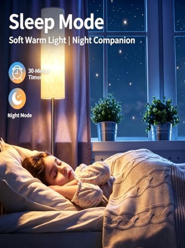 Floor Lamp for Living Room RGBCW Color Changing Standing Lamp Smart Linen - 5