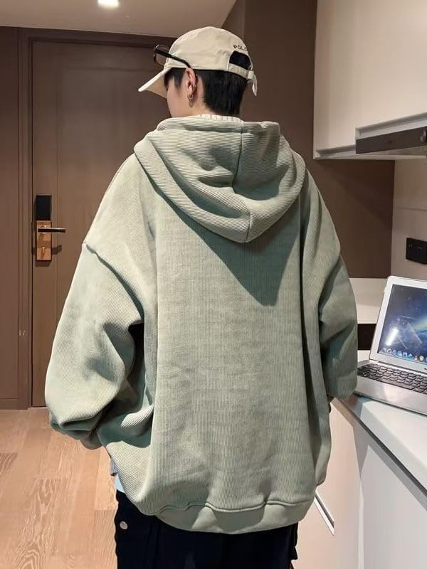 Y2K Zip Up Hoodie for Women Men Letter Print Star Graphic Grunge Hooded Corduroy Sweatshirt Jacket - Image 5