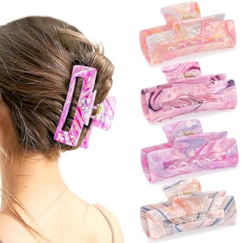 Pinza para cabello acrílica rectangular de 4.1 pulgadas miniatura 1