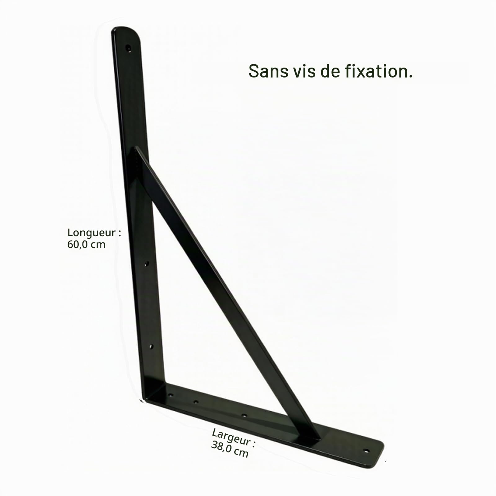 Lot de 4 équerres pour charges lourdes I 375 x 600 mm I Support mural étagère capacité de charge 150 kg I Supports d'étagère | Console murale (4 pièces)