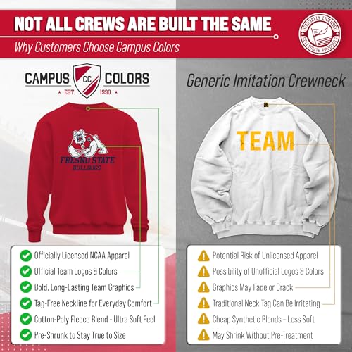 Image of NCAA College Sweatshirt Fleece Crewneck Pullover for Men and Women | Officially licensed NCAA college gameday crewneck pullover - 9 oz fleece lined sweatshirt with arch and logo design