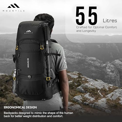 MOUNTILE ENDURO 55L Black Travel Backpack - Image 8