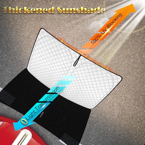 Image of KMF 8pcs Thicken Car Window Shades for Hyundai Sonata Sedan Accessories 2015-2019, Custom Windshield Sunshade Privacy Car Window Covers for Side Rear, Sun Visor UV Block and Blackout for Camping