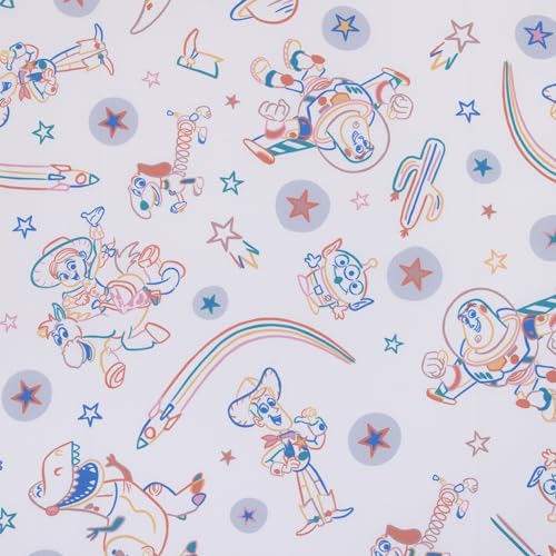 Image of Disney Toy Story Blue, Orange, and White, Woody, Buzz, and Jessie Super Soft Nursery Fitted Crib Sheet