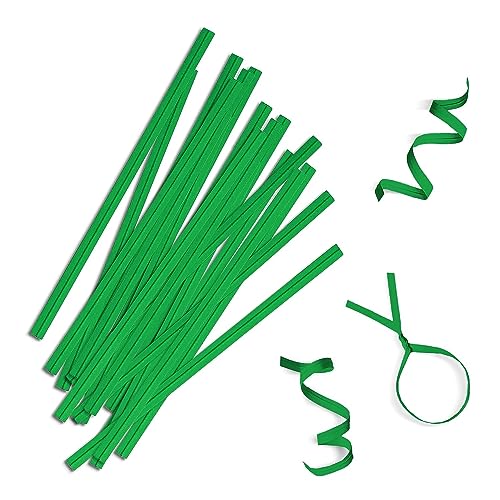APQ Glossy Green Twist Ties 4\" Bag Ties, Pack of 1000 Metallic Foil Twist Ties for Cellophane Bags and Party Bags. Foil Coated Ties, Bendable Multi-Function Strong Ties for Tying Gift