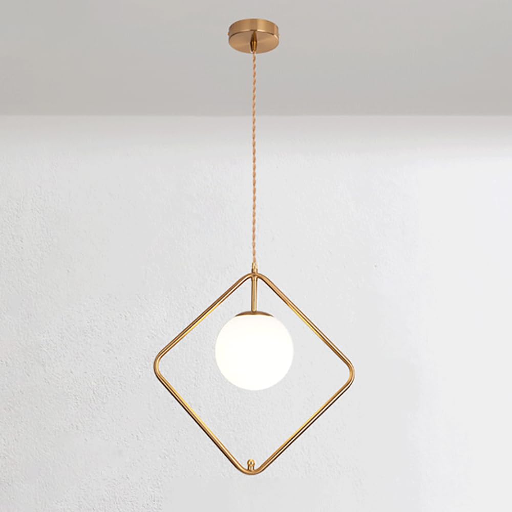 Lámparas De Suspensión De Cabecera para dormitorios modernos con diseño geométrico dorado