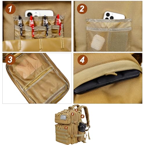 Image of LHI Tactical Military Backpack for Men and Women 25L /35L Army Assault Pack Bag Small Rucksack with Bottle Holder