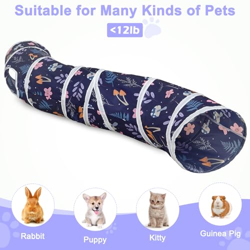 Image of Glittme Cat Tunnel - S-Shape Peekaboo Cat Cave with Toys, Foldable Tubes for Indoor Pets