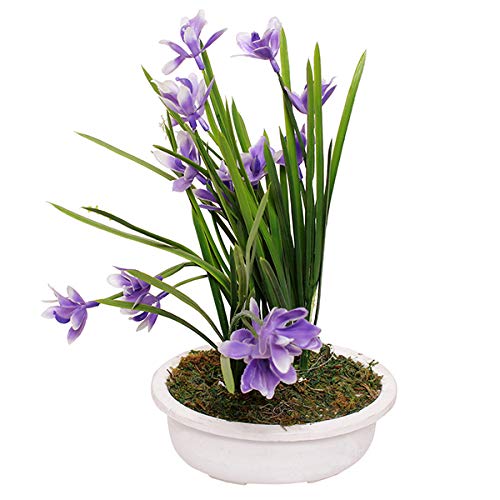 Buy VATIKA FLOWER Artificial Purple Flowers Bonsai Pot/Arrangement Vase