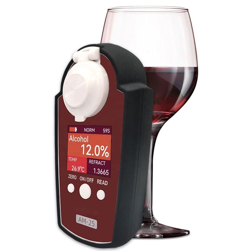 Refractómetro del medidor de concentración de vinos, Probador de refractómetro de vinos, Instrumento portátil de prueba de vino de alcohol de mano, Medidor de densidad del hidrómetro de vino digital