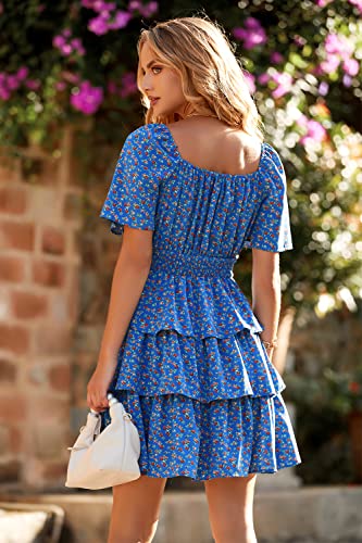 Image of PRETTYGARDEN Women's Summer Floral Ruffle Short Dress