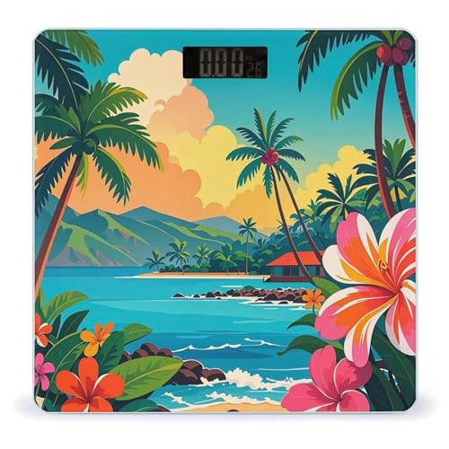 Báscula Digital de Baño Hello Hawaii con Plataforma Amplia miniatura 1