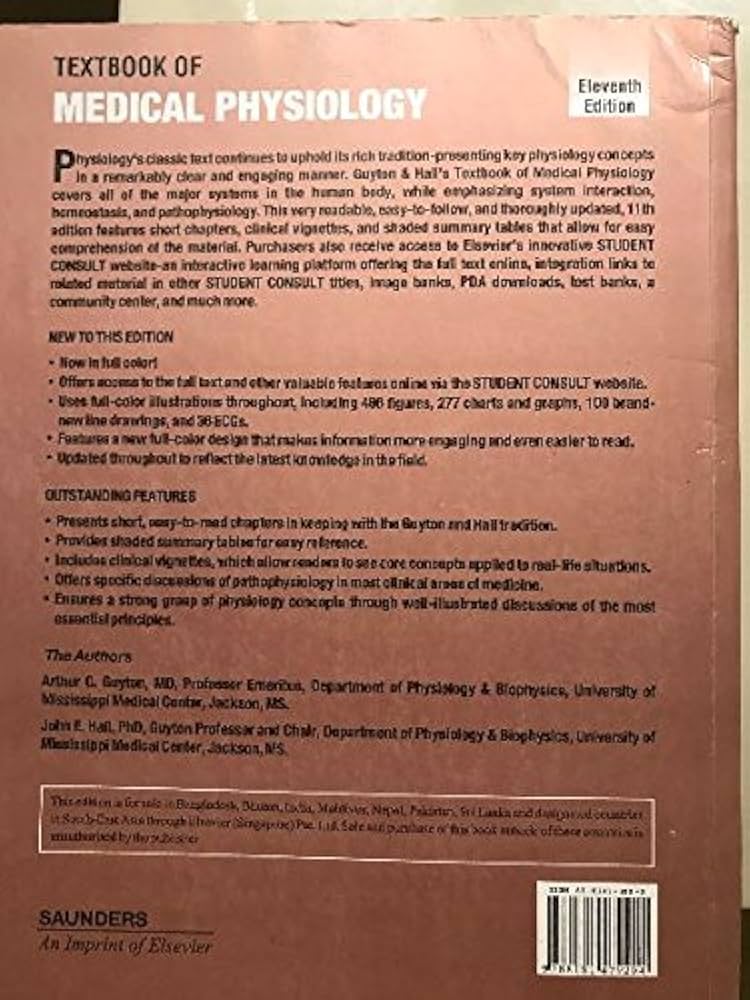 Buy Guyton & Hall medical physiology 11th edition. Book Online at