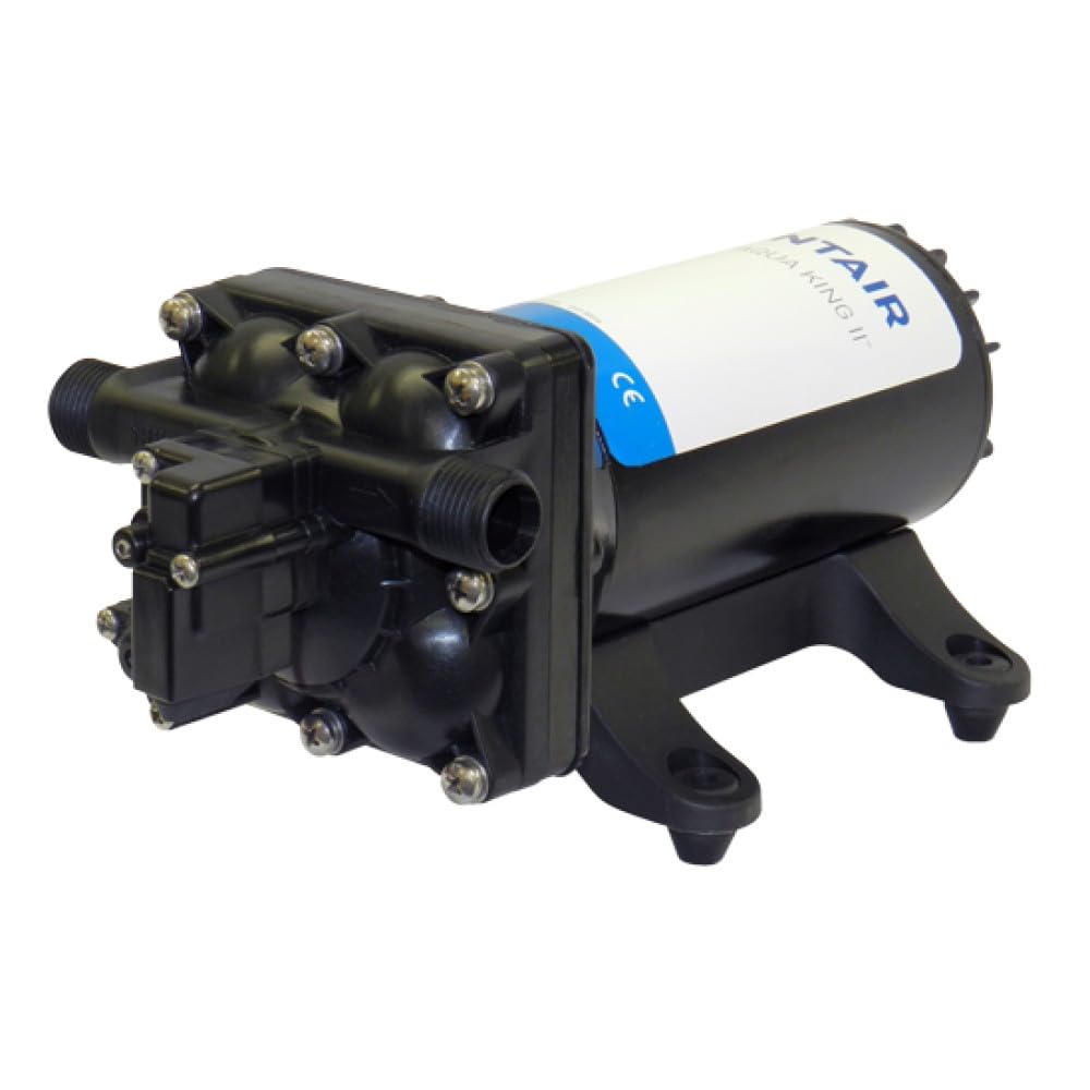 PENTAIR SHURFLO 4158-153-E75 Aqua King II Premium Fresh Water Pump, 12V, 5.0 GPM, 55 PSI, Multi-Fixture Marine and RV Diaphragm Pump with Built-in Bypass, Quiet Operation, and Heavy-Duty Construction