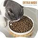 Lusifaco Keramik Katzennapf Erhöht, 15 cm Breite, Erhöhter Katzennapf aus Keramik mit Bambusständer, Schnurrhaarfreundliche Katzen Futternapf, Futterstation Katze, Fressnapf Kätzchen(2er-Set)