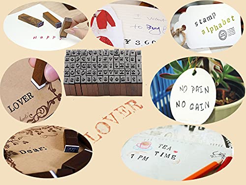 Rubber Stamp Letters Alphabets, Dedoot 70 Pcs Alphabet Stamps For Pottery Vintage Wooden Number And Letter Symbol Alphabet Mini Stamps For Clay Crafts, Card Making, Kids Painting #TOP2